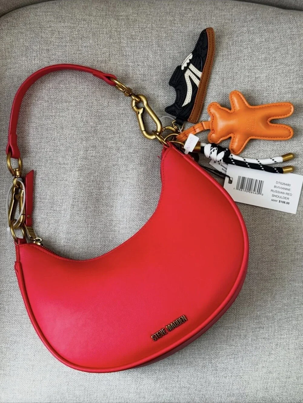 Steve Madden Red Crescent Shoulder Handbag
